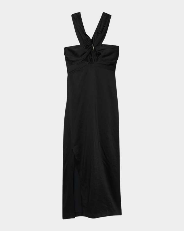 Ornella Crossover Halter Maxi Dress